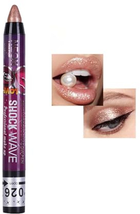 Lidschatten Stift, Shimmer Eyeshadow Stick Crayon Champagner, Cream Eyeshadow Pen Wasserfester & Langanhaltend, Lidschattenstift Hochpigmentierter, Cremige Textur, Einfach zu Verwenden (Champagner)