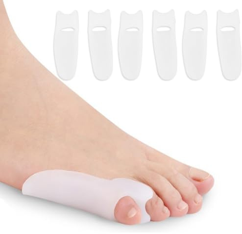 BHIPKOT Bunionette Correcteur,6 PCS Correcteur Petit Orteil Silicone Gel pour Hommes et Femmes, Prothese Attelle Bunionette pour Marteau Orteil, Griffe, Une Taille pour Tous Ecarteur Petit Pied