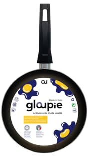GLOUPIE Padella In Alluminio Antiaderente Di Alta Qualità Ecologico E Riciclabile PFAS, PFOA E Nichel Free, Diam. 22 Cm, Cottura Uniforme E Salutare, Ideale Per Cottura A Gas, Made In Italy