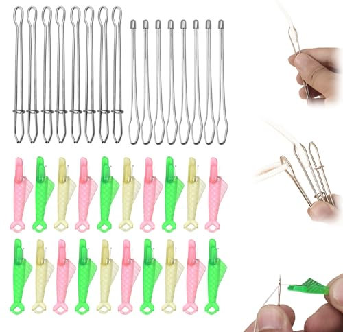 GUOYOU 20 Stücke Nadeleinfädler 16 Stücke Einfädler Tweezer,Einfädelhilfe für Nähnadeln Durchziehnadeln Einfädler Nadel Threading Tool für Handnähen,DIY Nähmaschinen Zubehör Einfädelhilfe(Gesamt 36)