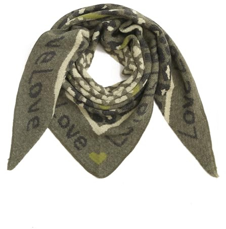 stylx Damen Schal XXL Dreieck mit Leopard Muster LEO 3FARBIG Warm Weich Strickschal Karo Winterschal Herbstschal Wolleschal Frauen Deckenschal Halstuch Scarf Poncho Cape