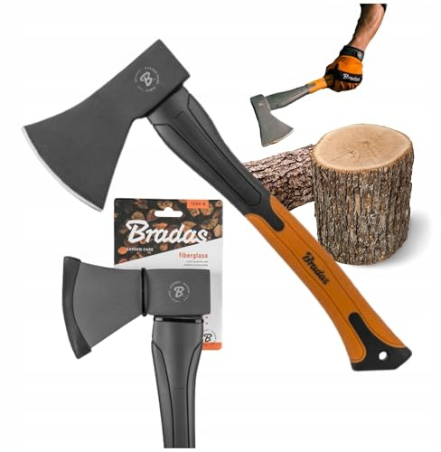 Bradas Garden Care - Universale Axt - äxte - Beil aus gehärtetem Stahl & Fiberglas - Perfekt für Holzspalten & Gartenarbeit - Garten – KT-SF1100 – 1000g