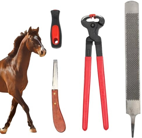 Hufschneider für Pferde, Schneidwerkzeug für Ponys | Ergonomisches Multifunktionsset für Pflege und Scheren mit Palmenmuster