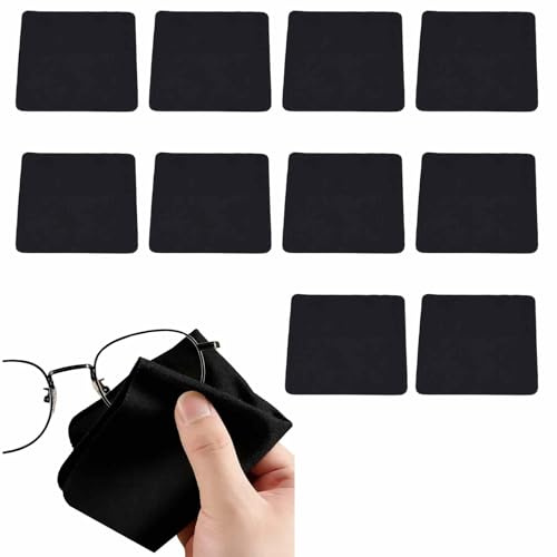 PLATEYTR Brillenputztücher Mikrofaser 4X Grau – 20x20cm große Reinigungstücher für Brillen und Bildschirme, extra weich, fusselfrei, ideal für Handy, Tablet, Kamera, Bildschirmreinigung
