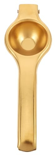 DRESSOOS Exprimidor Manual de Limón de Acero Inoxidable Dorado, Prensa Portátil para Máxima Extracción de Jugo, Herramienta Versátil para Lima y Granada en Cocina