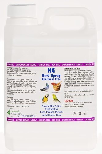 KG Bird Spray 2000ml Will assist in Removal of Mites & Lice from Hens, Pigeons, Parrots & all indoor Birds