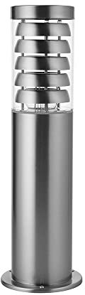 Tango IP44 Rated Brushed Stainless Steel Bollard Light Fixture for Outdoors - E27 Pedestal Post Light - LED Compatible Garden Post - Walkways, Pathways, Driveways | 450mm