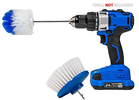 RotoScrub Wheel & Tire Drill-Powered Cleaning Brushes - 2-Brush Drill Accessory Combo Kit