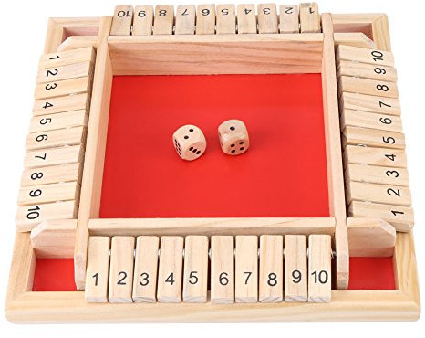 Zerodis Shut The Box Educational Numeracy Skills Game Hölzerne Zahlentafel Kinder Früherziehung Traditional Shut The Box Spiel für 4 Spieler Digital Flop Game