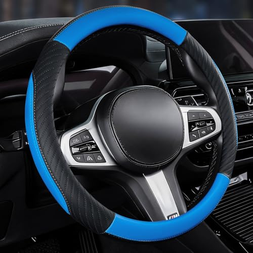 Auto Lenkradbezug Mikrofaser Leder Universal Größe 37-38cm Weiche - Blau