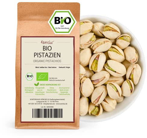 Kamelur Pistacchi BIO Salati E Tostati Con Guscio, I Nostri Noccioli Di Pistacchio Bio: Uno Spuntino Perfetto In Confezione Famiglia 1 Kg (Confezione Da 1)