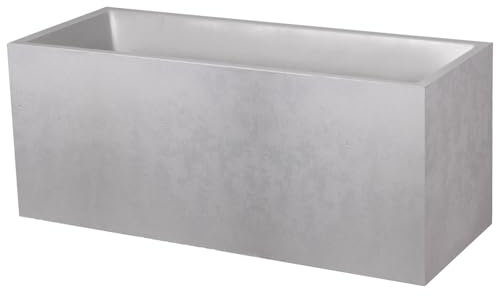 EDA Basalt 98 L - Jardinera (imitación de hormigón, Doble Pared, 99,5 x 39,5 x 43,5 cm), Color Gris