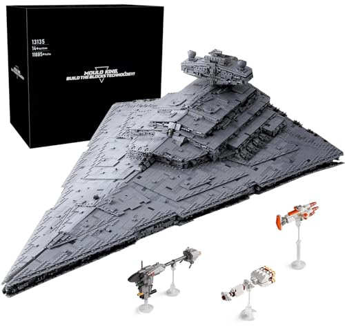 SHHFWU 13135 Imperial Sternenzerstörer Spielzeug mit 3 Mini-Raumschiffen,11885 Klemmbausteine Technik Sternenzerstörer, Sammlerstück für Erwachsene,kompatibel mit UCS Super Star Destroyer
