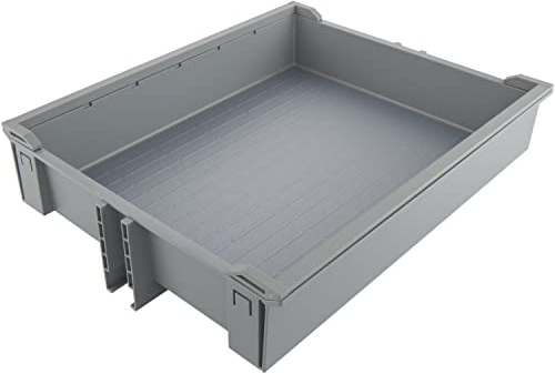 Ninka Küchenschrank Einsatz mit Reling für Vauth Sagel Larder KB400, Einhängeschale Korb ohne Reling, Kunststoff alugrau