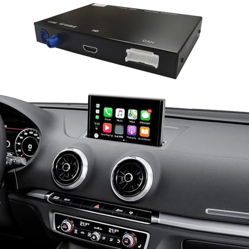 Ninetom Retrofit Kit Decoder with Wireless CarPlay & Android Auto for Audi A3/S3 2013-2018, Support Mirrorlink, GPS, Rear View Camera, Siri, Music