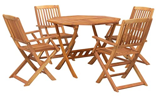 vidaXL 5 Piece Garden Dining Set Solid Wood Acacia