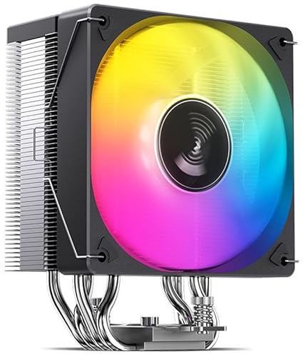 Jonsbo CR-1000 EVO ARGB CPU-Kühler – schwarz | Tower-Cooler mit 4 Heatpipes, 120 mm PWM-Lüfter, steuerbarer ARGB-Beleuchtung und 220 W TDP