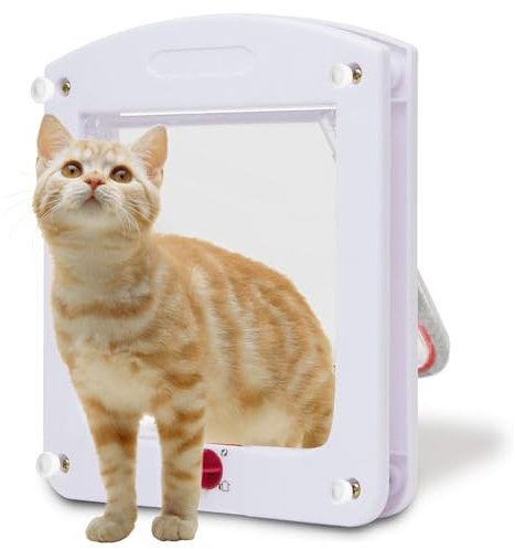 RUYICZB Katzenklappe 4 Wege Magnet-Verschluss, Einfache Installation Katzentür Haustiertür, Silent Manuelle Hundeklappe Haustierklappe in Wand/Holztür/Innentür