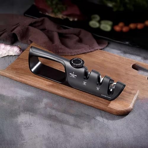Affûteurs manuels Aiguiseur de ciseaux de cuisine multi-angles pour ensemble de couteaux de chef, Petit outil d'affûtage pour couteaux de débutants, Pierre d'affûtage multifonctionnelle pour couteaux