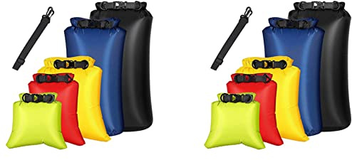 12-teiliges wasserdichtes Trockentaschen-Set für Kajakfahren, Bootfahren, Drybag Outdoor-Aufbewahrungstaschen für Kanufahren, Camping, Schwimmen, zufällige Auswahl, Zufällige Farbauswahl