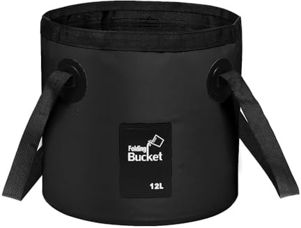 Namvo Cubo de Agua Plegable de 12 litros para Deportes al Aire Libre, Cubo Plegable portátil y Ligero para Acampar, Viajar, Picnic, Senderismo, Pesca, canotaje
