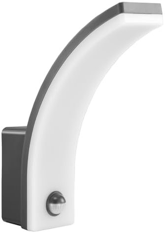 Maclean MCE512 GR Aplique LED con Sensor de Movimiento y Crepuscular, Iluminación de Pared para Interior y Exterior, Lámpara 20W, IP65 Resistente al Agua, 2000lm, Blanco Neutro 4000K (Gris)