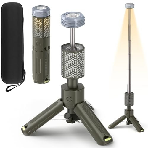 Linterna telescópica para camping, color verde