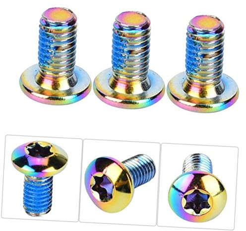 CORHAD 12pcs Screws for Mountain Bike Brake Pads Titanium Steel Head Screws Pack in Seven Colors for Disc Brakes Bike Accessories