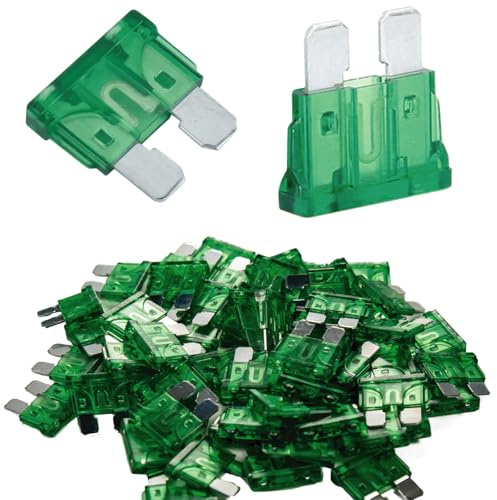 Gaoekoius Kit di fusibili a lama per auto, 30 A, 50 pezzi, colore nero, tipo standard a lama, approvato DOT