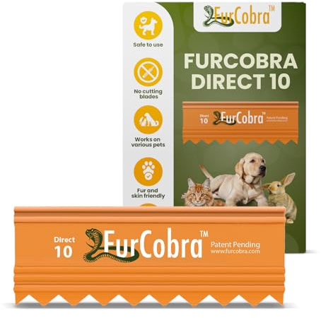 FurCobra Direct 10 Cepillo mascotas 3.54 - Cepillo gatos y perros, suave y sin cuchillas metálicas - Entrena a tus mascotas para ser cepilladas - Peine portátil y fácil de usar para perros y gatos