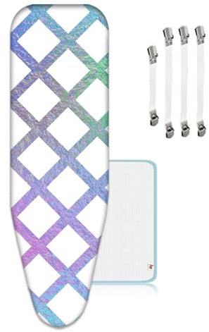 ZJBKX Bügelbrettbezug 150x50cm aus Baumwolle, Bügelauflage Set Enthält 4 Bezugsspanner + 1 Bügeldecke + 1 Bügeltischbezug