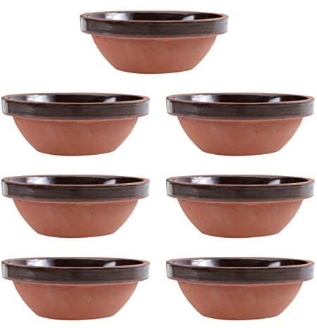 PRETYZOOM Lot De 7 Bols En Terre Cuite 3.94 in Bol À Œufs Cuit À La Vapeur Bol De Soupe Et Ramequin Pour Maison Restaurant Et Hôtel Bord Lisse Facile À Nettoyer