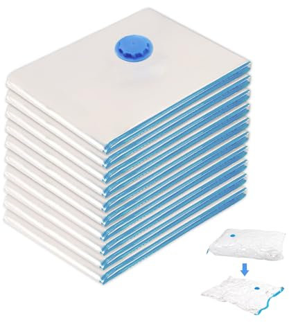 GIDWRIY 10 Sacchetti per Sottovuoto 30x40cm, Sacchetti Salvaspazio Viaggio, Sacchi Sottovuoto Piumoni Riutilizzabili, Buste da Viaggio, Buste Salvaspazio Sottovuoto, Vacuum Storage Bags