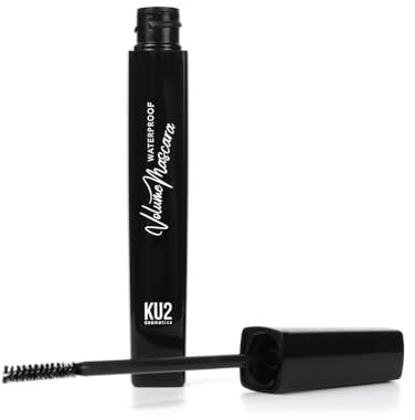 KU2 Cosmetics Hyaluron Mascara Schwarz – Pflegende Wimperntusche für Lange & Geschwungene Wimpern – Volumen & Long Lasting Curl Lift Effekt – 8,5 ml (Schwarz Wasserfest)