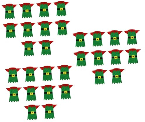 Alipis 3 Ensembles De 10 Pièces Ménagère Chapeau Vert Costumes Goodies Noel Christmas Couverts de Table Couvre-Couverts Couverture de Fourchette de Couteaux Tissu Non tissé