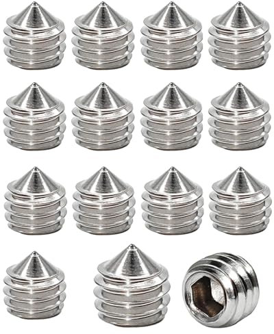 KEMUZ Jeu de 15 Vis sans Tête M6x6 pour Poignée de Porte, Kit de Fixation Universel pour Portes Intérieures, Installation Rapide et Sécurisée sans Outils Spéciaux