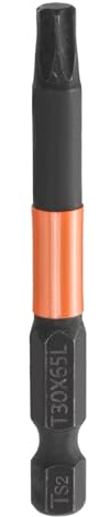 QUARKZMAN T30 - Destornillador de cabeza Torx (65 mm) de largo, vástago hexagonal de 1/4, magnético, sin agujero, a prueba de manipulaciones, 6 puntos, estrella, destornillador, broca de fosfato S2