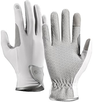 Nuibechenly Guanti da equitazione da uomo e donna, unisex, traspiranti, antiscivolo, per tutte le stagioni (bianco, S)
