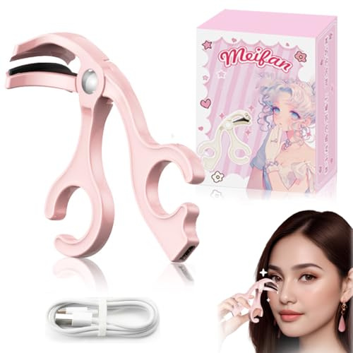 1 pezzo Piegaciglia Riscaldato, EC-1 Piegaciglia Di Precisione Senza Cornice a 65°C Costante & Piegaciglia Professionale 2 in 1 - Senza Pizzicare o Tirare le Cigli per Tutte Le Forme Di Ciglia, Rosa