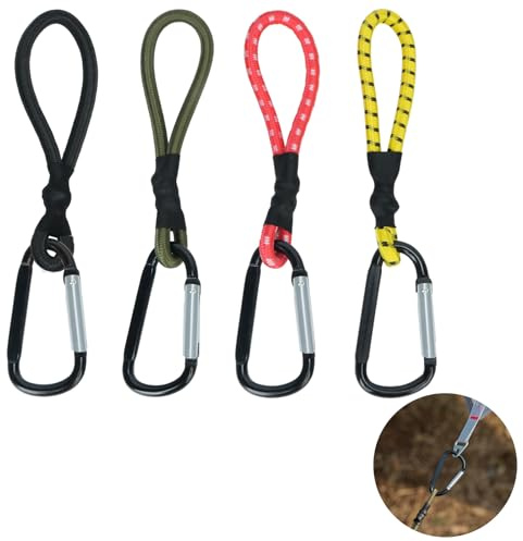 KINDPMA Spanngummi mit Karabiner 16er Set Expander mit Karabinerhaken Extra Stark Gummispanner Outdoor Bunte Gepäckspanner in 4 Farben Plane Sonnensegel und vieles mehr