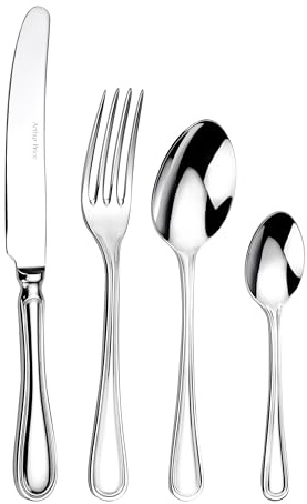 Arthur Price Britannia 34-Piece Cutlery Set, Stainless Steel, 8 Place Settings, Silver
