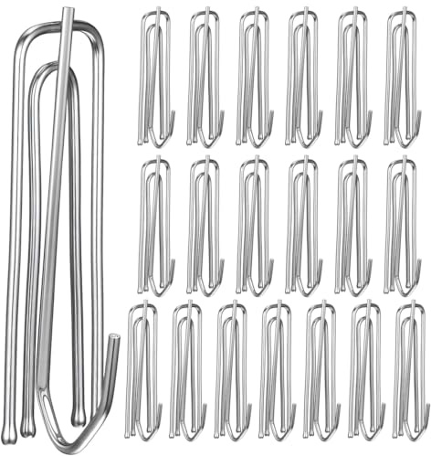 JYNXOR 20 Piezas Ganchos para Cortinas, ganchos de metal para cortinas, con 4 dientes, Ganchos Cortinas riel de Acero Inoxidable, Ganchos Cortinas para Cortinas de Ducha, ideal para todas las cortinas