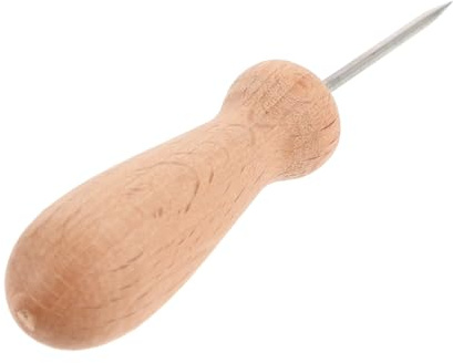 Healvian Punteruolo per Argilla Manico in Legno di Faggio Strumento per Modellazione e Intaglio Argilla Morbida Accessorio per Ceramica e Scultura Artigianale