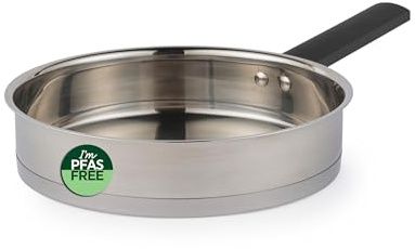 Russell Hobbs Excellence Frying Pan 24 Cm Stainless Steel | Suitable For Induction, Gas And Electric Hobs, Soft-Touch Handle, Mirror Polished Body, Heavy Base For Even Heat