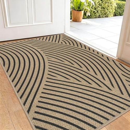 Famibay Felpudo Entrada Casa 60x90cm Felpudo Antideslizante Lavable Absorbente Marrón Alfombra Entrada Casa Pasillo Cocina