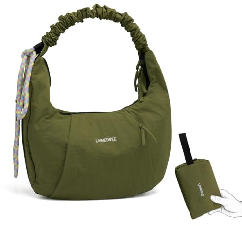 LAIMEIWEE Borsa a tracolla a mezzaluna da donna, unisex, impermeabile, leggera, con scomparto bagnato, marsupio in nylon con tracolla regolabile, per tutti i giorni e il tempo libero
