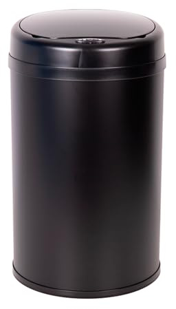 Cofan Poubelle avec capteur de mouvement, ouverture automatique, poubelle intelligente, 30 ou 50 l, couleur blanche ou noire (noir, 30 l, capteur de mouvement)