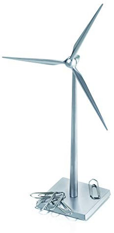 TROIKA Windrad FRESH WIND - WIN01/MA - Büroklammerhalter Windrad - mit Magnet (inkl. 5 Klammern) - Schreibtisch Objekt - matt silber - das Original von TROIKA, 38 x 38 x 164 mm