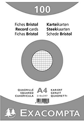 Exacompta 10206E Cartoncini Bristol, 21x29 cm, Bianco