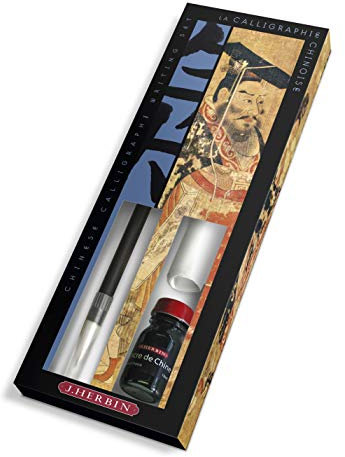 Jacques Herbin 28109T - ''Chinese Calligraphy'' set including a Chinese brush - one sheet of Chinese paper - a bottle of Chinese ink and instructions.